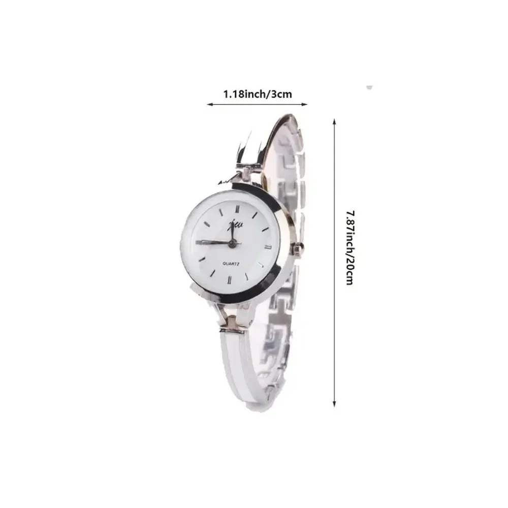 Silver Stainless Steel Women's Quartz Watch White